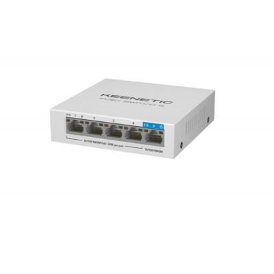 KEENETIC KN-4610-01-EU KN-4610-01-EU PoE+ Switch 5 1x1Gbit 4x1Gbit PoE+ Port IEEE 802.3af/at 60Watt