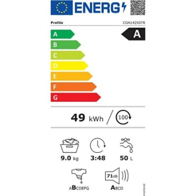 Profilo CGA142X0TR A Enerji Sınıfı 9 kg 1200 Devir Çamaşır Makinesi